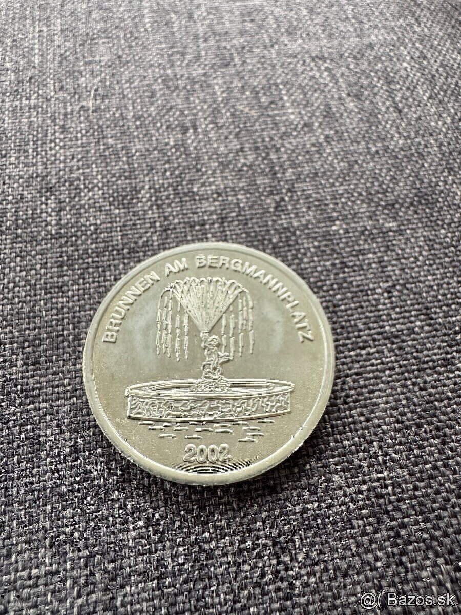 Strieborná pamätná minca NEMECKO 2002 - BRUNNEN AM BERGMAN - 4
