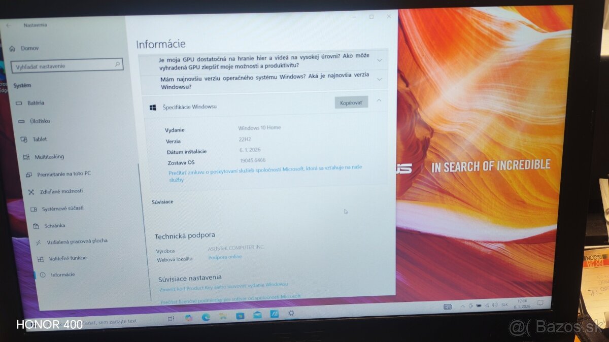 Predám laptop ASUS VivoBook 15 - 4