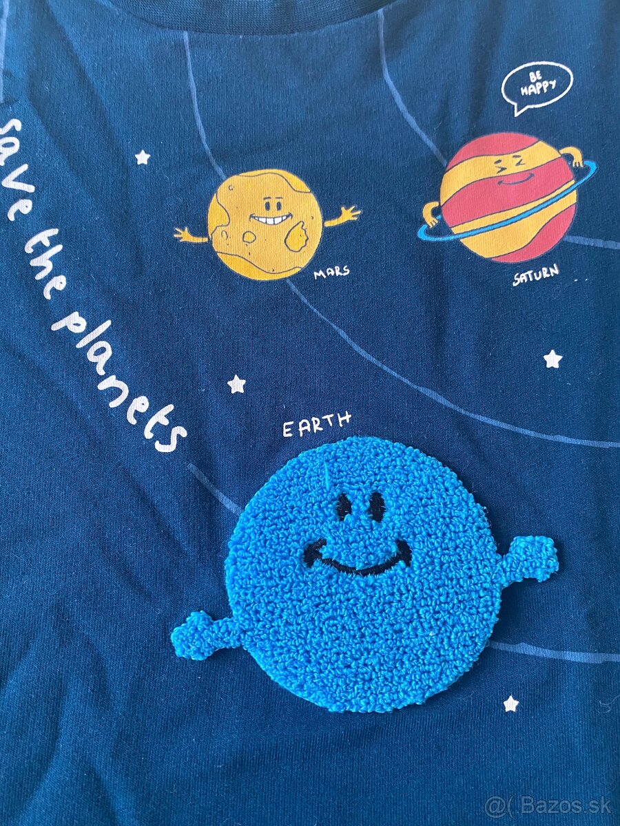 Modrá mikina s planétami, veľ. 122-128 cm - 4