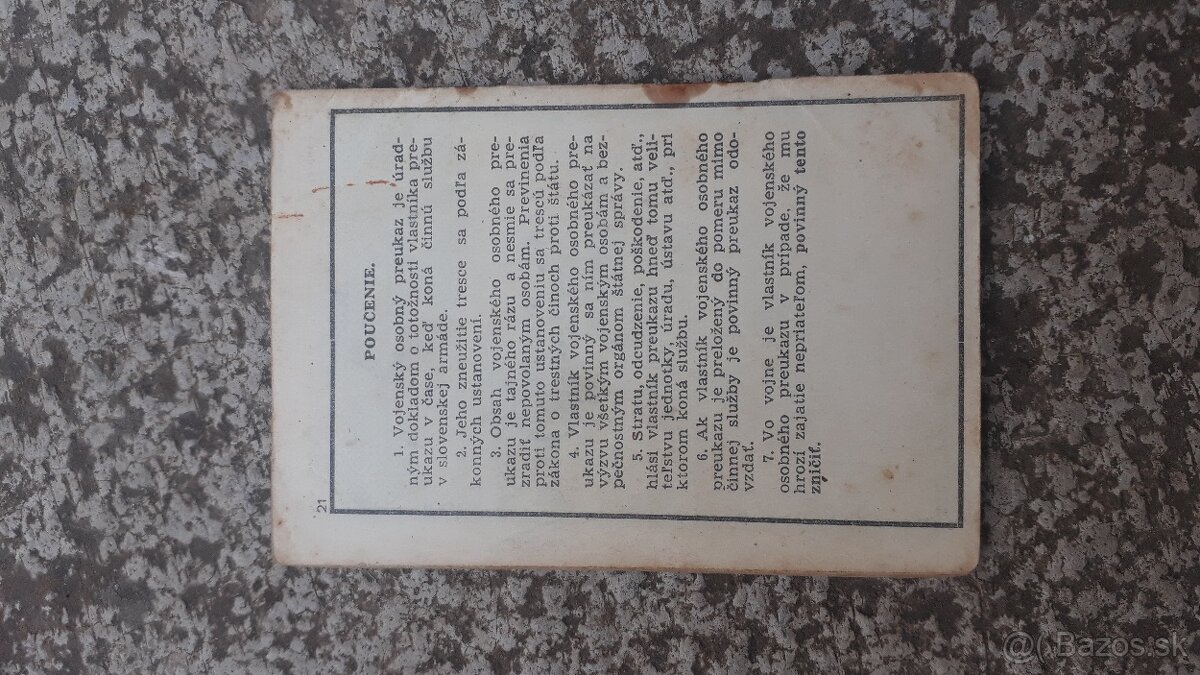 Slovensky stat preukaz VOP - 4