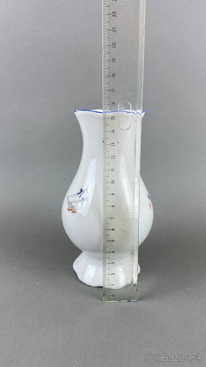 Váza s motívom husí, modrá linka, MZ - 4