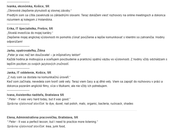 ONLINE DOUCOVANIE ANGLICTINY ANGLICKY JAZYK pre dovolenkárov - 4