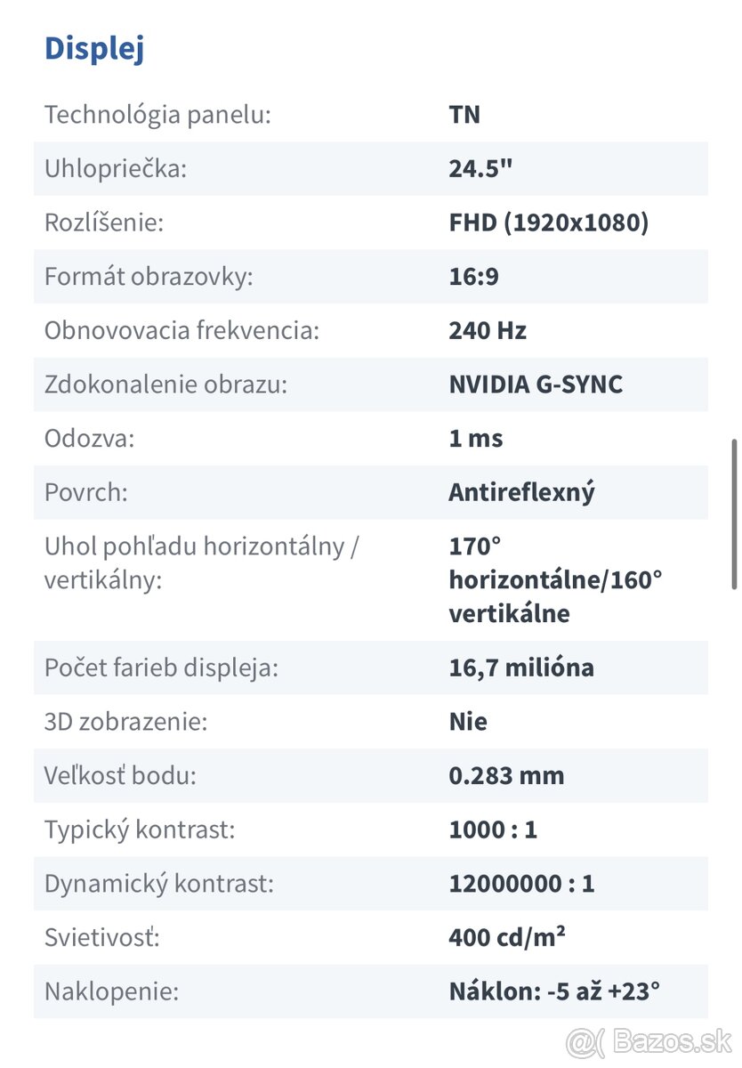 HP OMEN X 25 Gaming Display 240hz - nový - 4