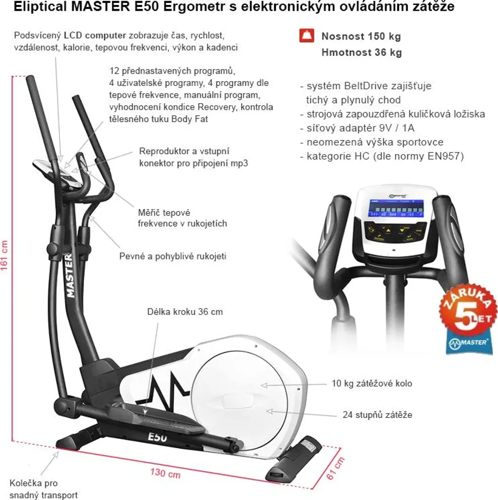 Eliptical MASTER E50 Ergometer (m2000) - 4