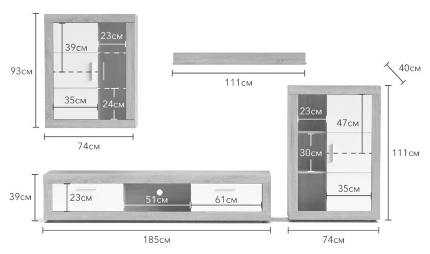 Obývacia stena FIORDO + stolík - 4