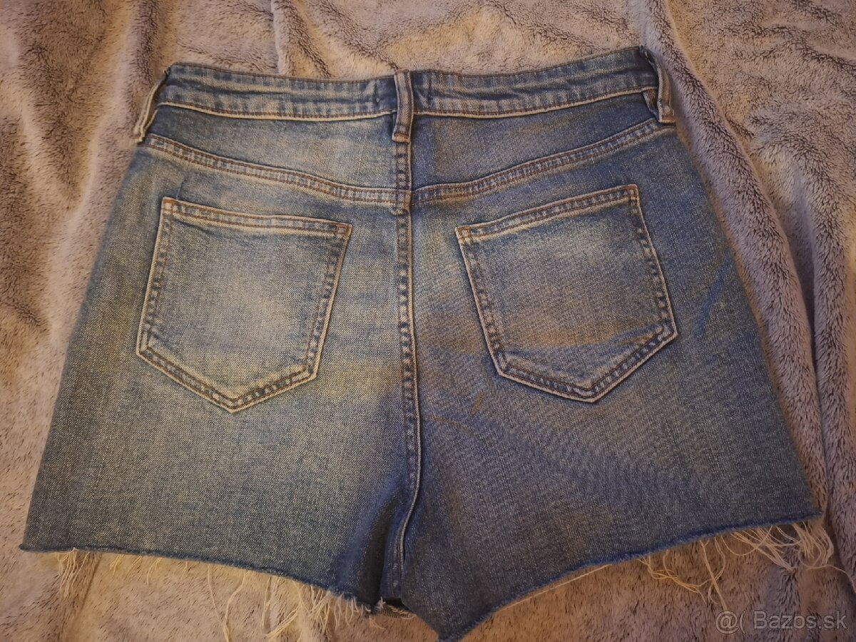 Riflove šortky s vysokým pásom - 4