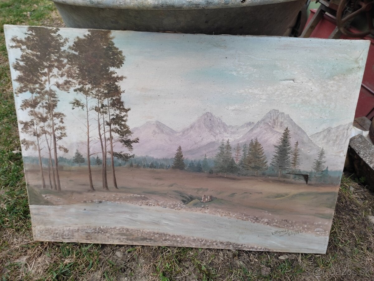 5 ks staré obrazy na plátne - 4