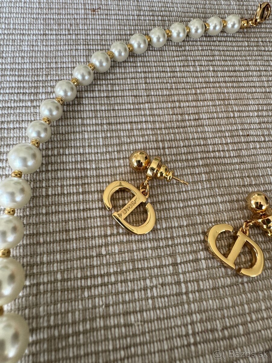 Dior komplet náušnice + perlový náhrdelník Predané - 4