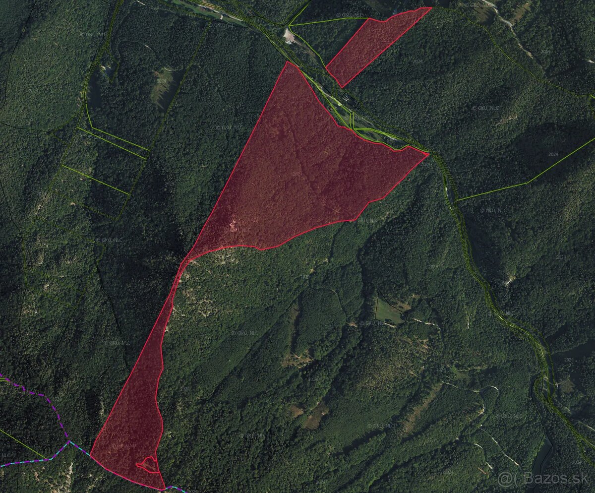 Necpaly – 5.597 m2 LESOV (Urbáru) – PREDAJ - 4