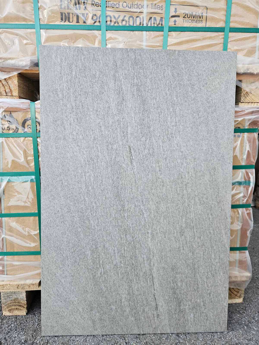 Dlažba veľkoformát 90x60, hrubka 2cm, vzhľad kameň sivá - 4