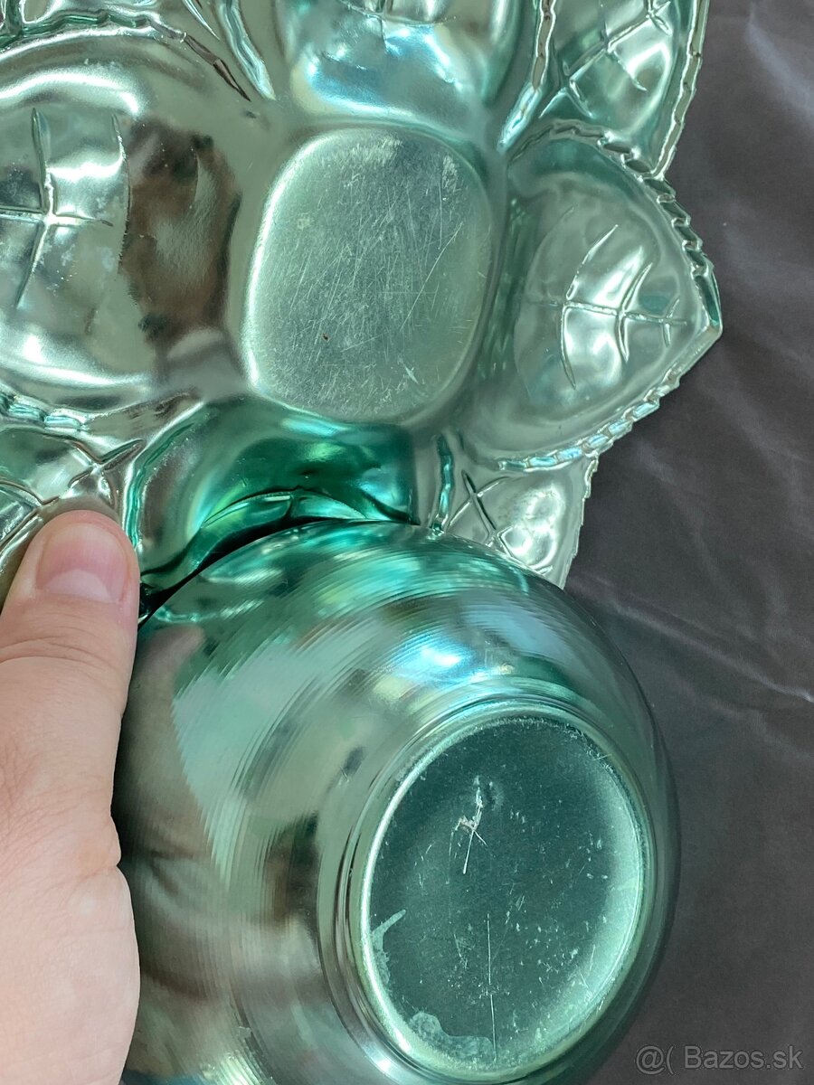 Retro plechová hruška - zelená - 4