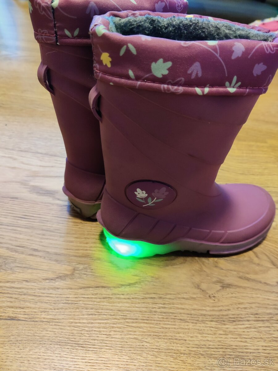 Dievčenské zateplené blikajúce gumaky Lupilu 26/27 - 4