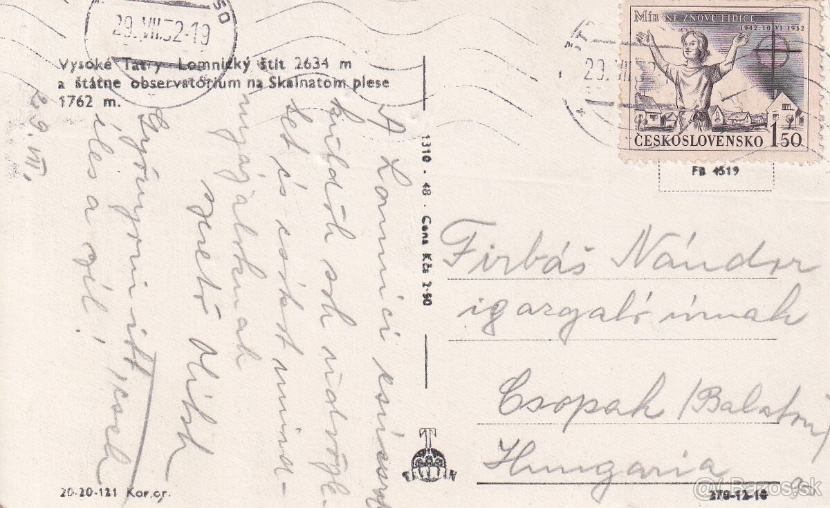 Staré pohľadnice Vysoké Tatry, lanovka - 4
