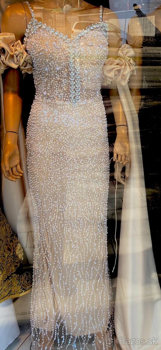 Luxusne perleťové šaty - nové - 4