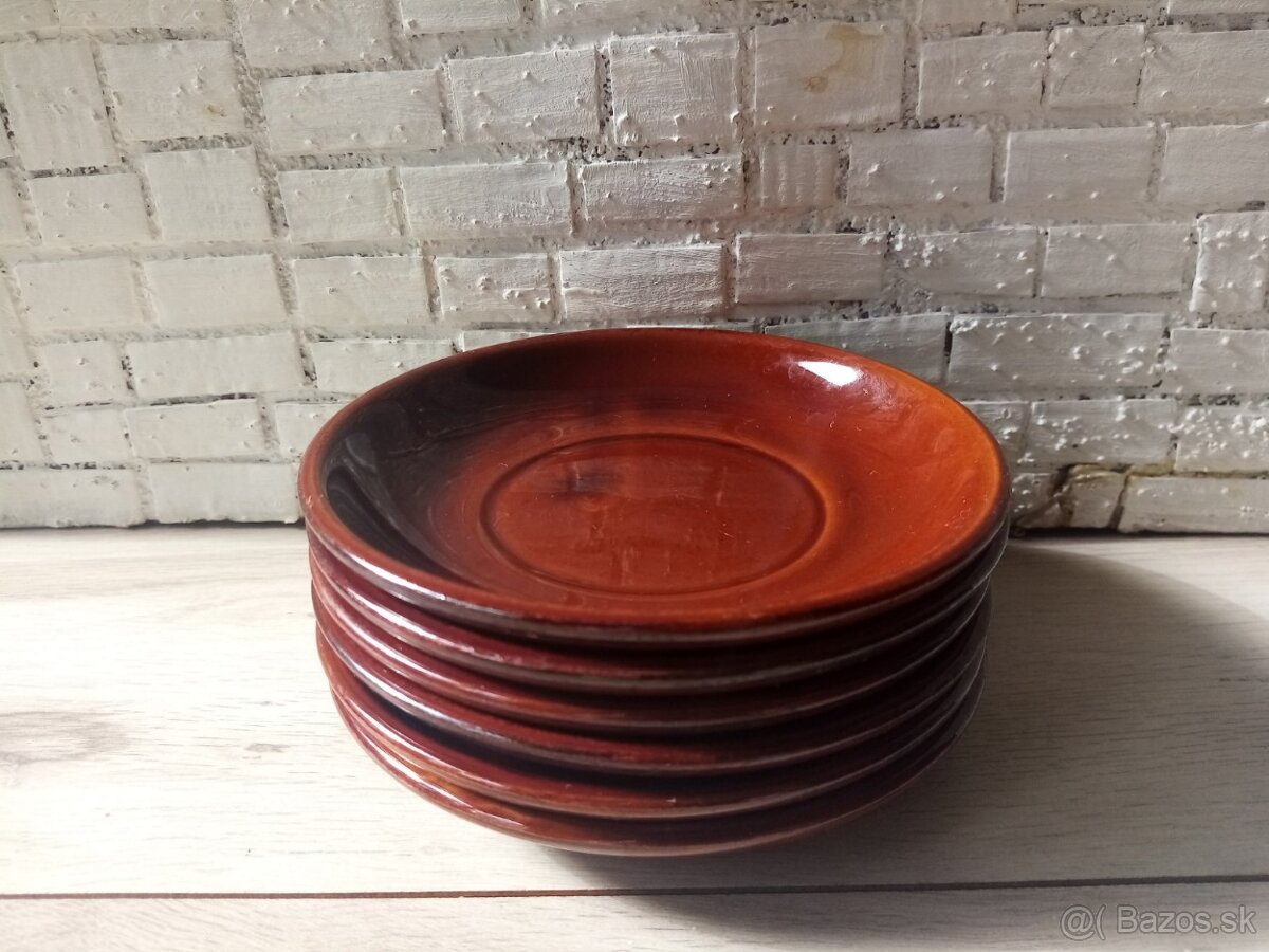 Keramická hnedá súprava 6 šálok na kávu - 4