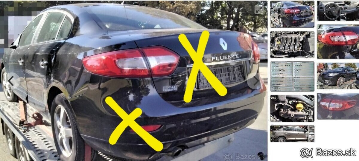 Renault Fluence 1.6 2015 predám DVERE, MOTOR K4MV8, PREVODOV - 4