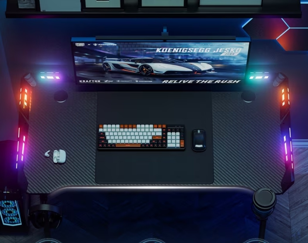 Herný PC stôl s LED - 4