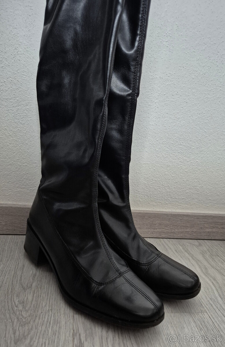 Kožené čižmy s elastickou sárou v.40 - 4