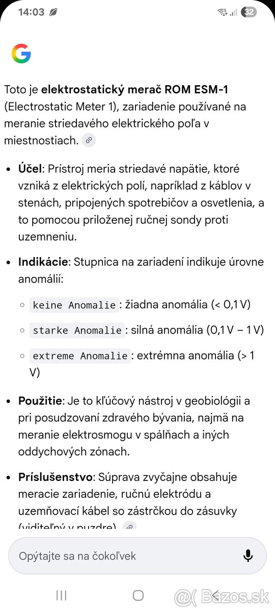Elektrostaticky merač RÓM ESM-1 - 4