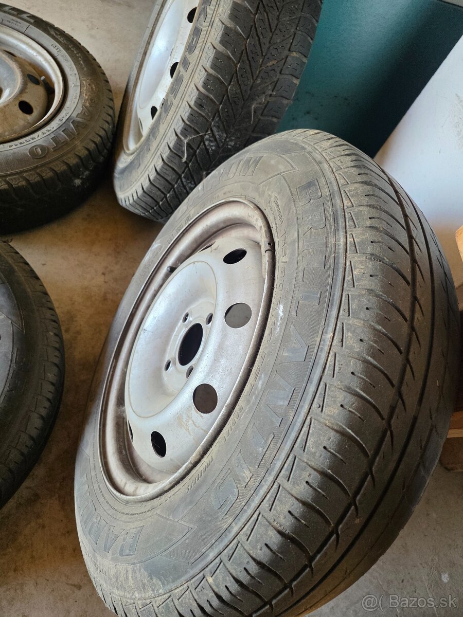 4 oceľové disky s pneu 165/80 R14 - 4