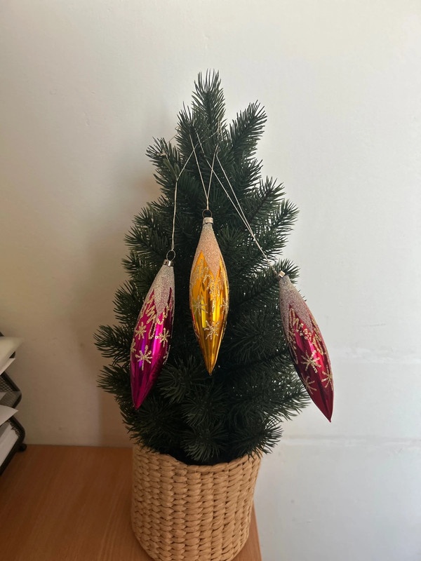 Retro vianočné gule/raketky 3ks od výrobcu IRISA č.9 - 4