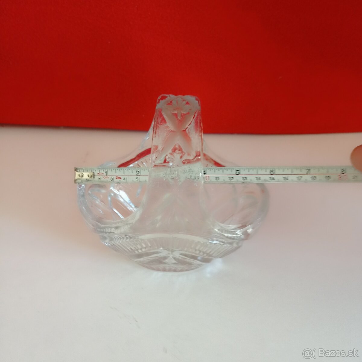 Milý vintage košík - liate sklo - 4