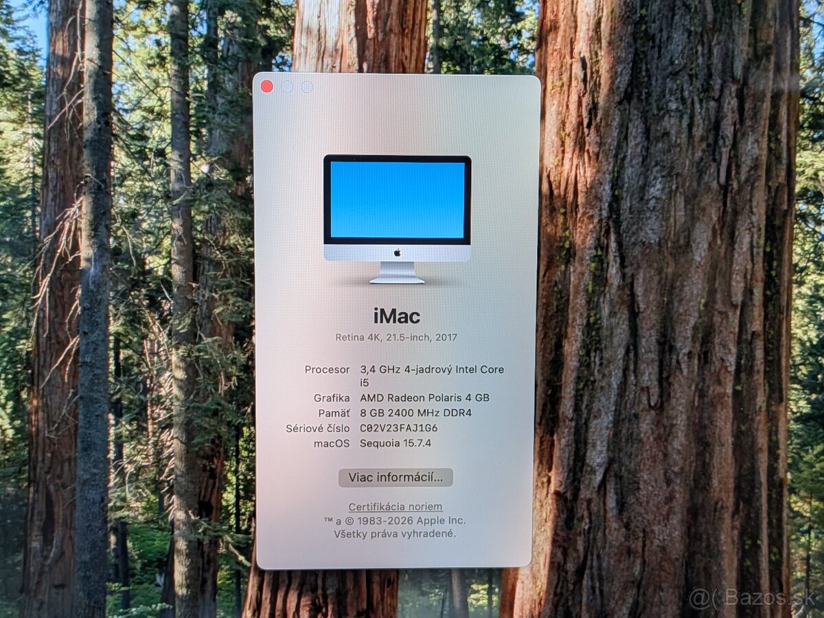 21,5" 4K Retina iMac - Intel Core i5, 8G/1TB, macOS Sequoia - 4