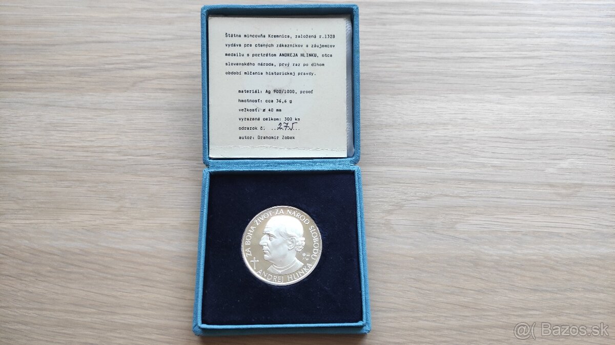 Medaila - D.Zobek - Andrej Hlinka - 4