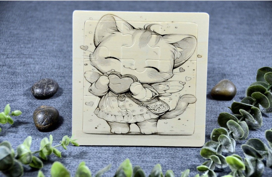 Detské drevené puzzle – roztomilé zvieratká - 4