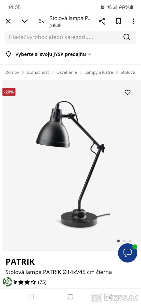 Nová čierna stolová lampa Jysk - 4