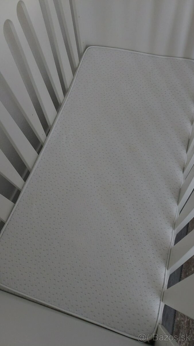 Detská postieľka biela 120x60 - 4