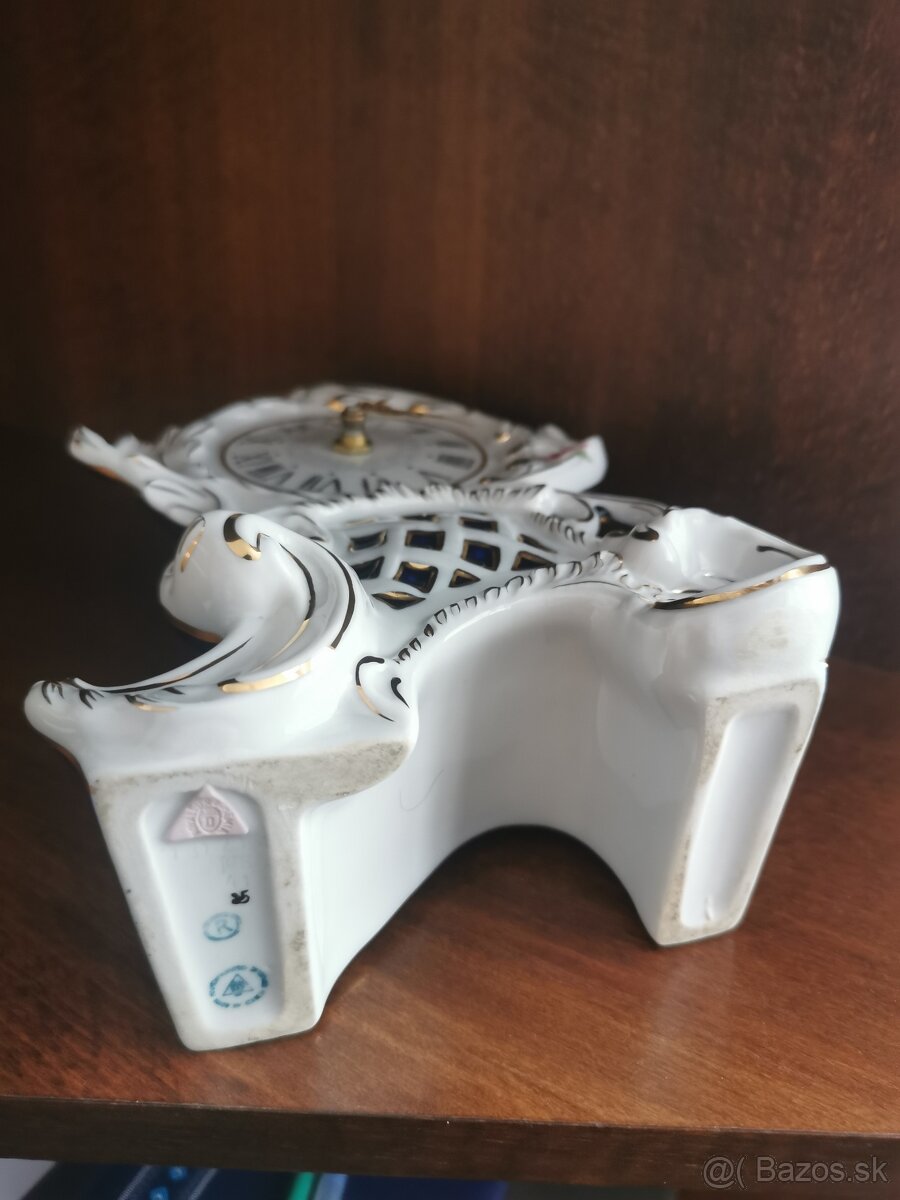 Royal Dux-porcelánové hodiny, funkčné - 4