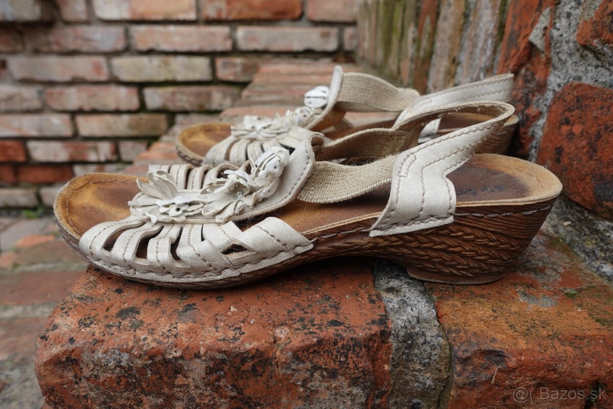 Biele dámske sandále - 4