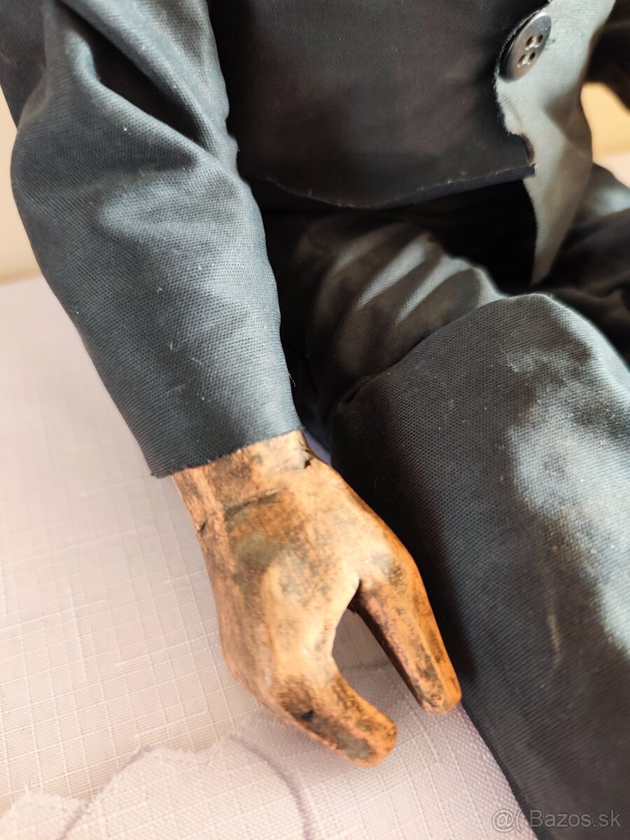 Stará drevená figúrka bábka - 4