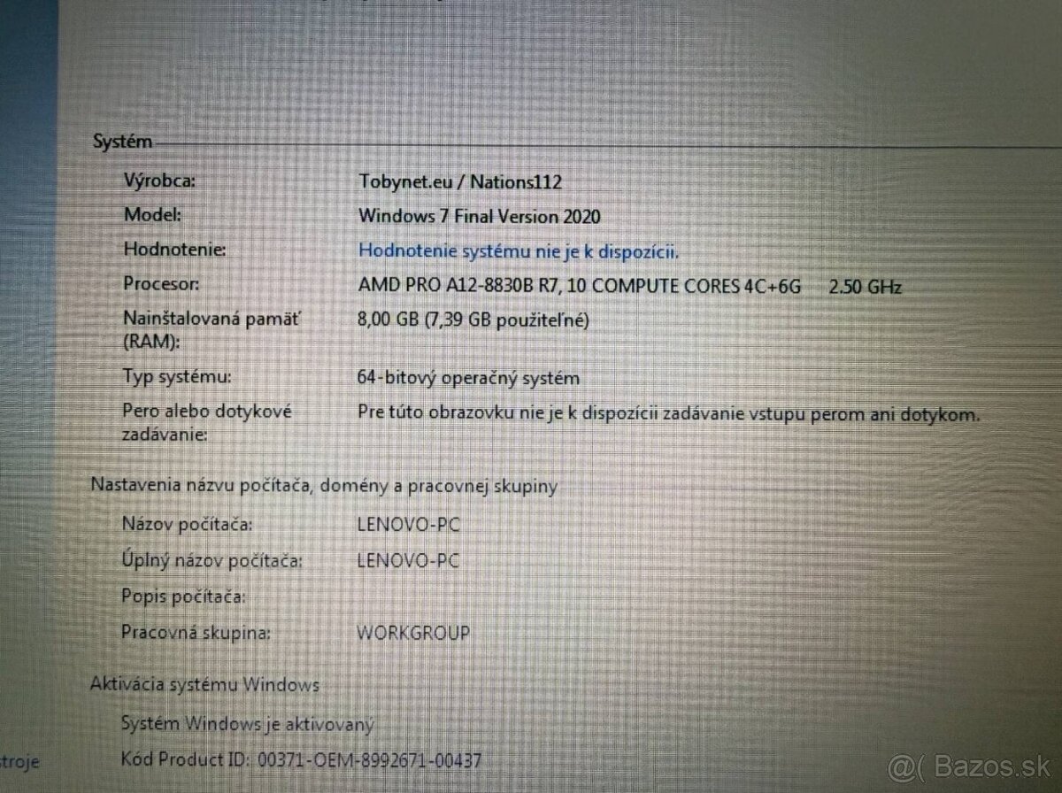 Notebook Lenovo A475 / AMD A12 / 8GB RAM / HDD / Windows 7 - 4