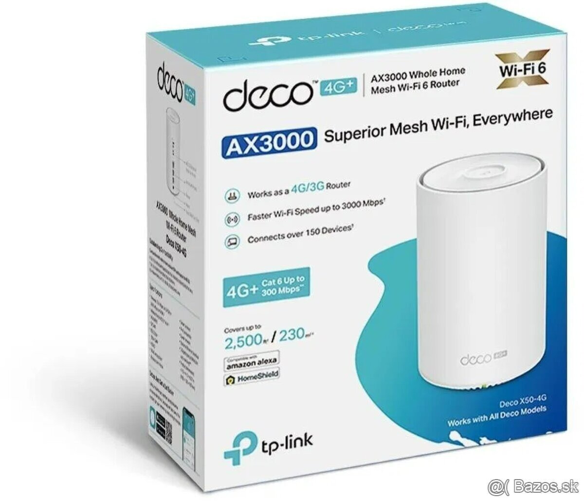 Predám TP-Link Deco X50-4G(1-pack), WiFi 6 Gigabit mesh syst - 4