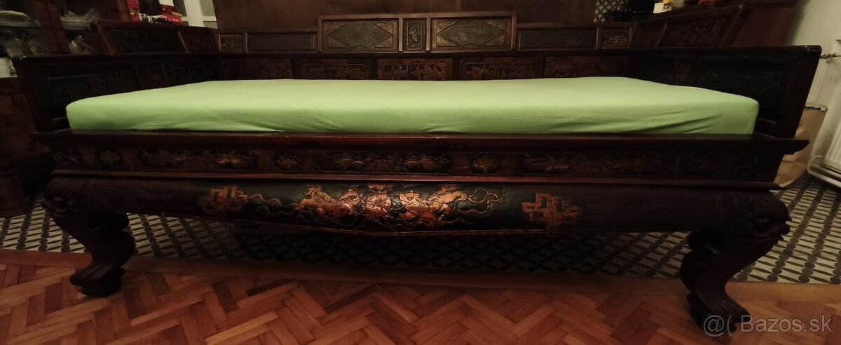 Unikátna starožitná čínska posteľ - 4