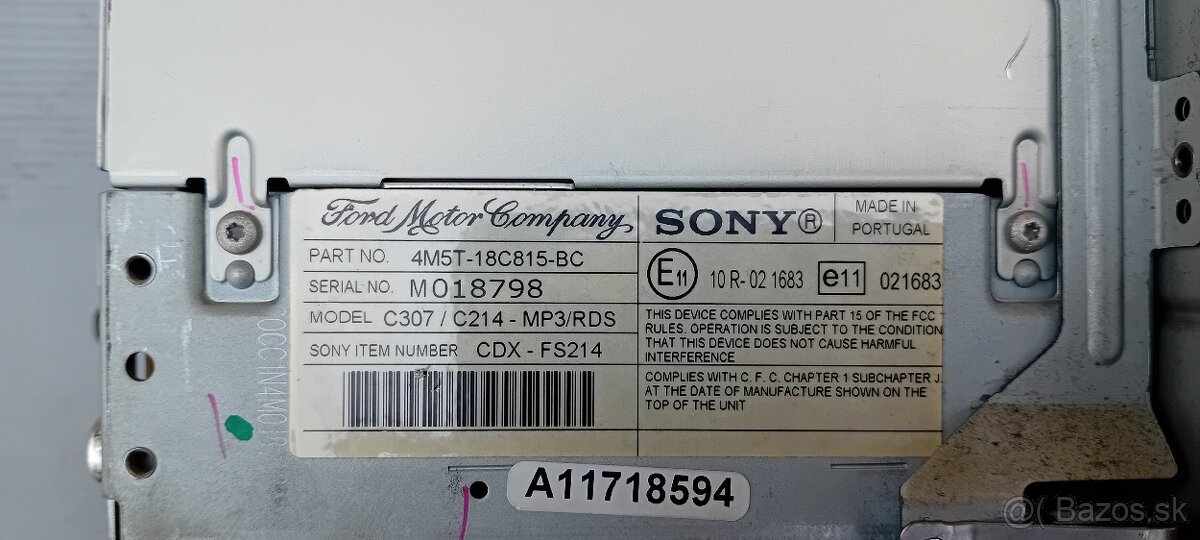 Autorádio Sony a Visteon origial Ford - 4