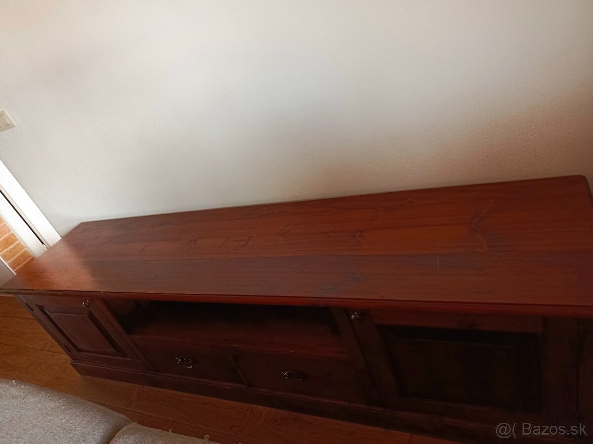 TV stolík z akáciového masívneho dreva - 4
