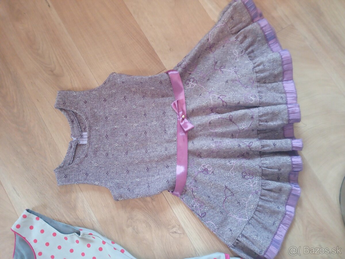 Bledomodre pasikave satocky+ klobuk 110/116 - 4