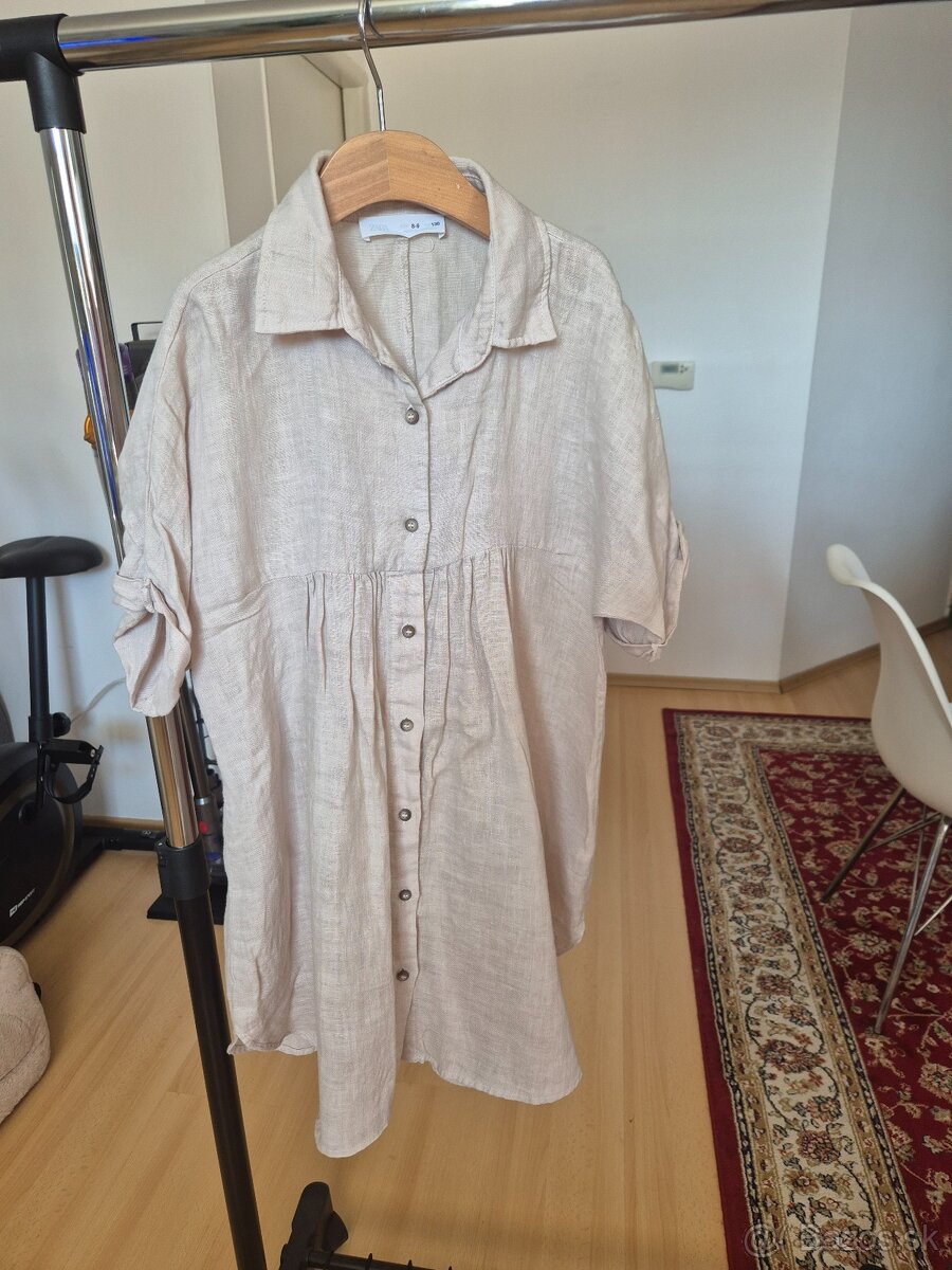 Háčkované šaty veľkosť 131cm a košelové 130cm - 4