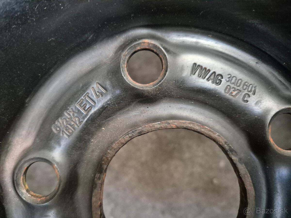 5x112 r16 ET41 plechové disky VOLKSWAGEN + puklice - 4
