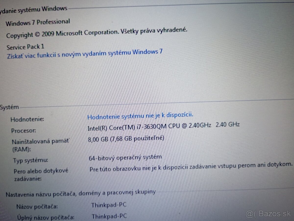 Lenovo Thinkpad T530 , Windows 7 , Intel core i7 , 8gb ram - 4