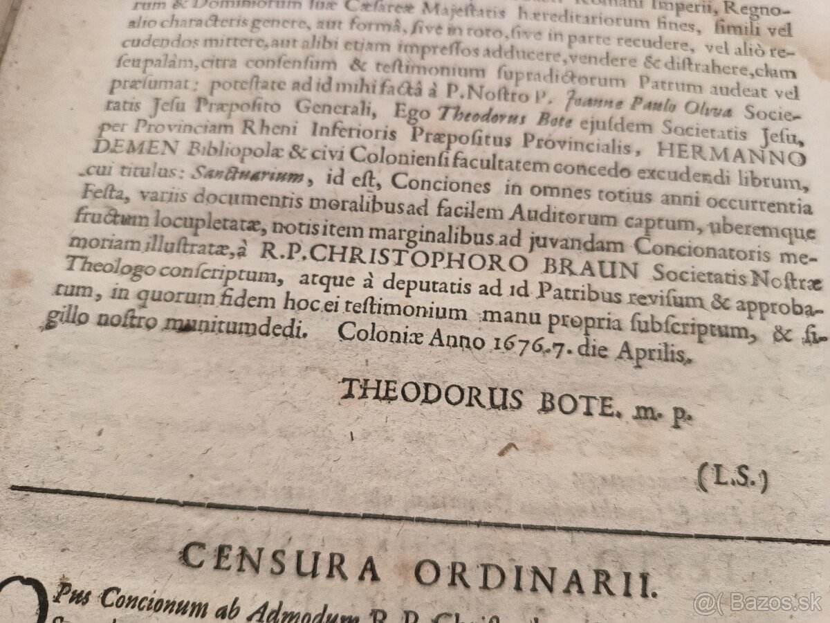 Starožitná latinská kniha 1677 pergamenová väzba - 4