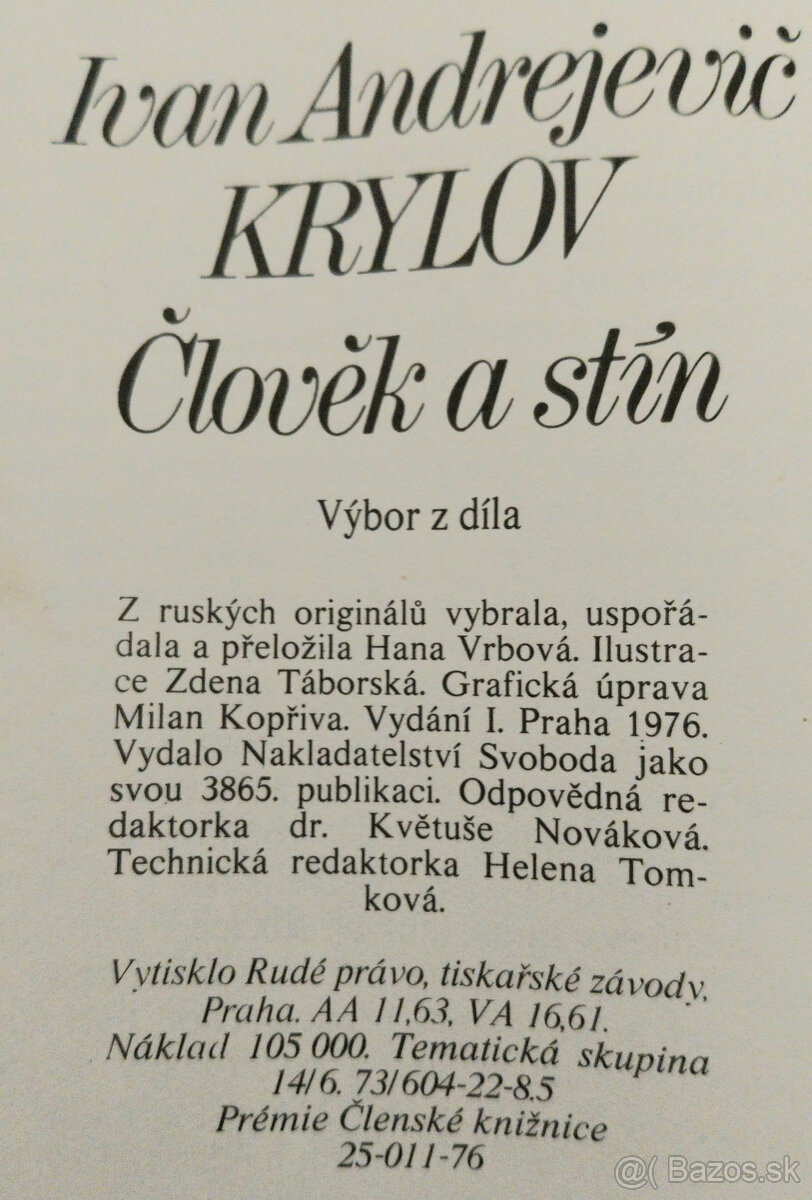 Predám knihu Ivan Andrejevič Krylov – Člověk a stín, 1976 - 4