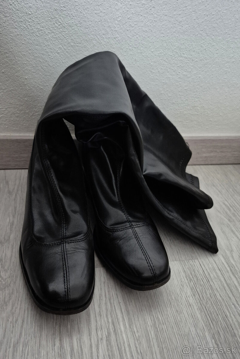 Kožené čižmy s elastickou sárou v.40 - 4