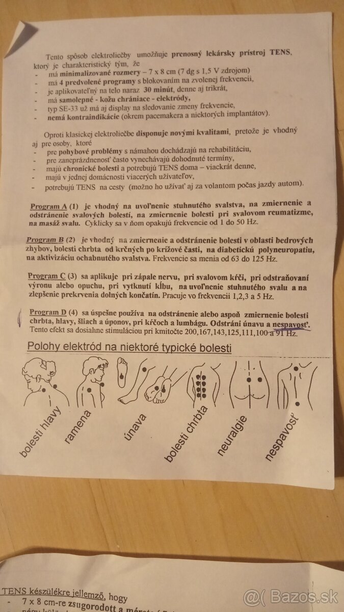 Fyzioterapeutický prístroj TENS - 4