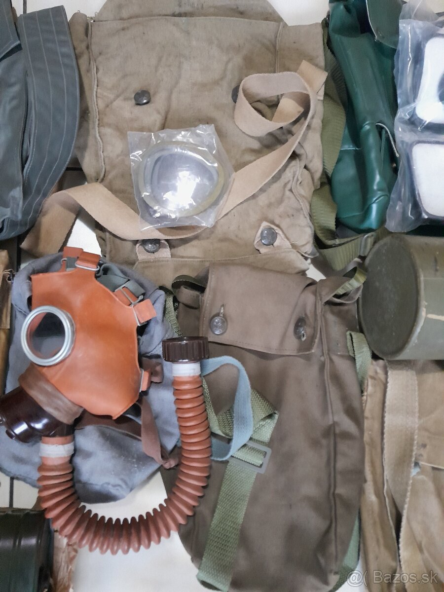 Plynová maska, taška, filter, očnice, Civilná ochrana, ČSLA - 4
