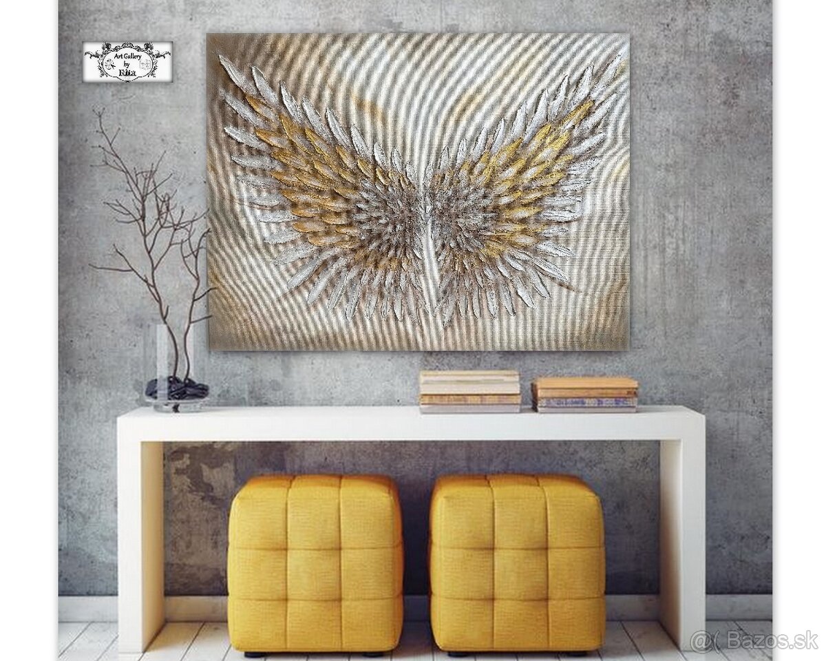 Maľba "Strážne krídla" ( 80x60 cm ) - 4