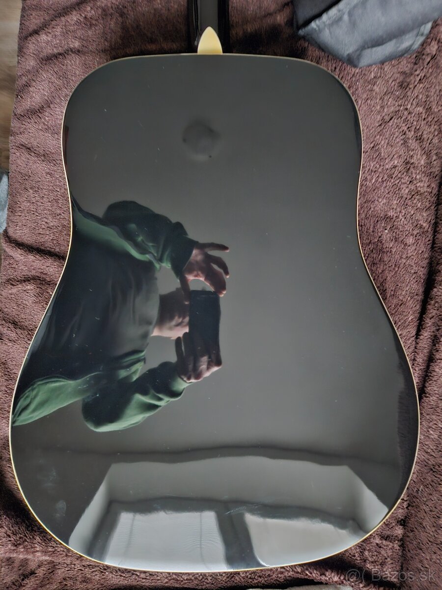 Akustická gitara Sade (čierna) + obal + struny Elixir - 4